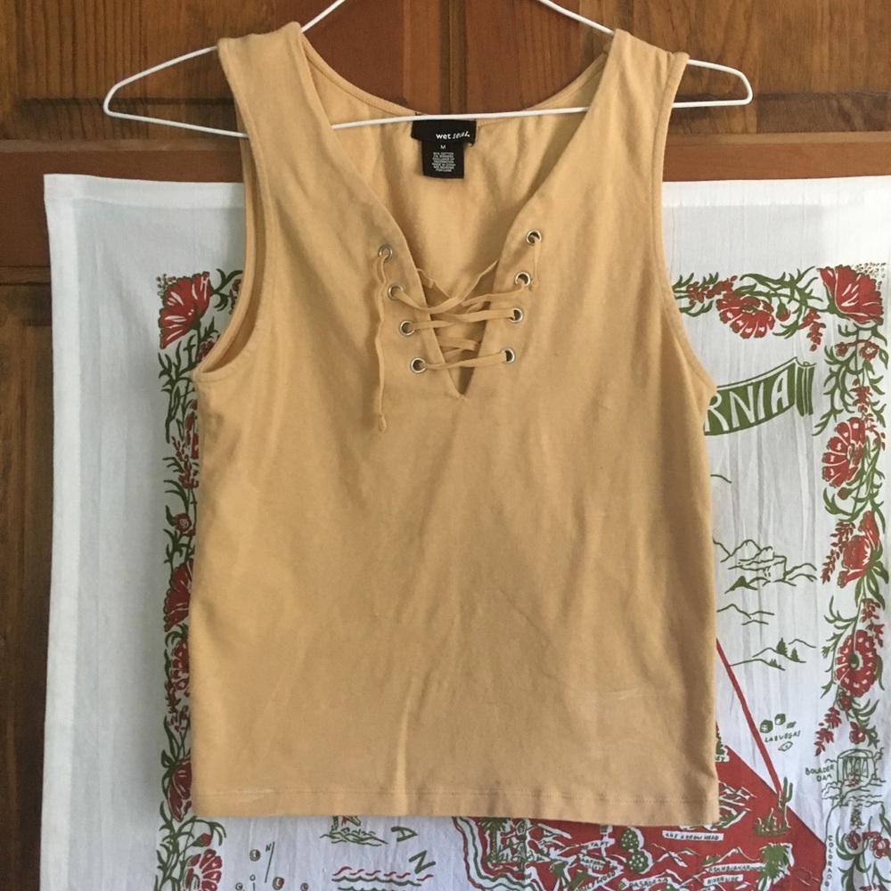 Lace up crop tank